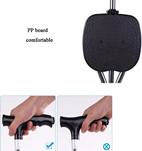 Bastones Bastón Muleta Plegable Luz LED Bastón de Asiento Plano Plegable 5 Niveles de Altura Ajustables para Hombres o Mujeres Bastón de Movilidad con Base de 3 Patas Máx.100 Kilos