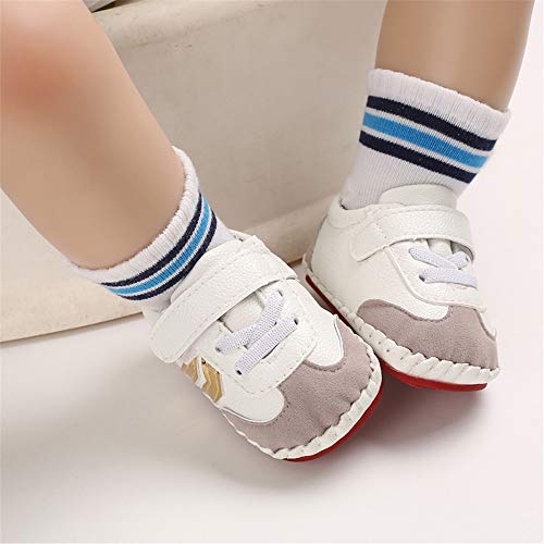 Image of HsdsBebe Baby Boys Girls Pu Leather Hard Bottom Walking Sneakers Toddler Rubber Sole First Walkers Infant Cartoon Slippers Crib Shoes