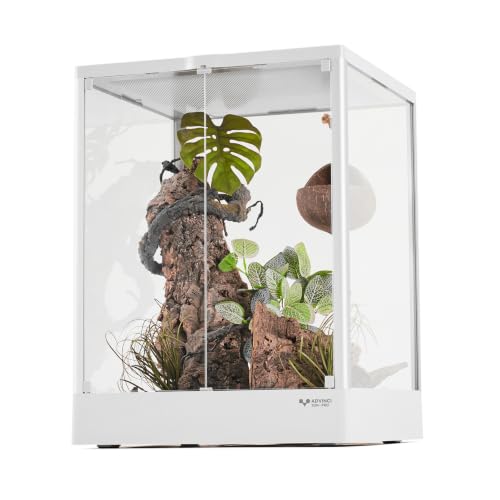 Image of Reptile Terrarium 18 inchx18 inchx24 inch 32 Gallon,Aluminum Frame,Full Glass Tank Enclosure for Small Reptiles, Geckos, Frogs, Lizards, Snakes, Spiders, Turtles, Vertical Rainforest Habitat