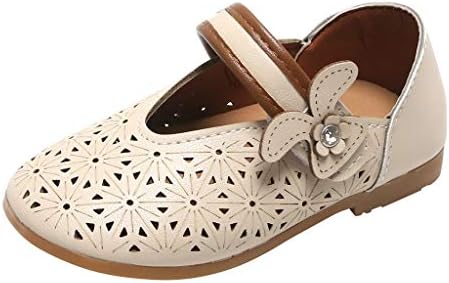 Viviplus Baby/Little Girls Ballet Flats Ankle Strap Dress Shoes Sandals Genuine Leather Mary Jane Princess Shoes for 1-7 Yrs