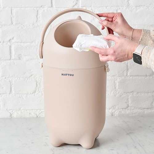 Pañalera Dropy Nattou antiolor de polietileno verde de 49 cm para habitación de bebé 5