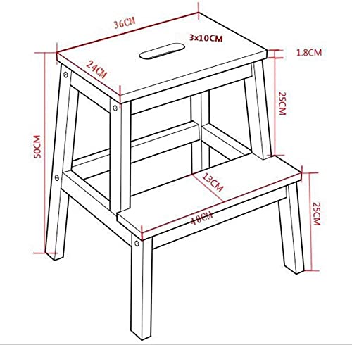 Taburete de escalera ensamblado OKUOKA plegable con peldaños estables de madera 6