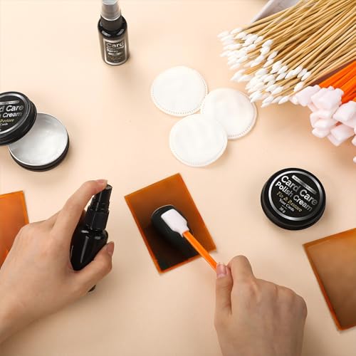 Nuanchu 607 Pcs Card Cleaning Kit Trading Card Repair Kit Includes Cleaning Spray Polishing Paste Cotton Swab Cotton Disc and Microfiber Cloth with Instruction for Scratch Surface Care Tool Accessory by Nuanchu - Image 5