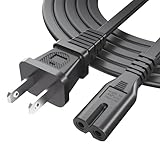 Superer AC Power Cord Cable Fit for Sony PS5 PS4 PS3 Slim PlayStation 5 4 3, Xbox Series X/S, Xbox One X/S, TV, Printer, Speaker Universal 2 Prong IEC C7 Cables Replacement - (ETL Safety Certified)