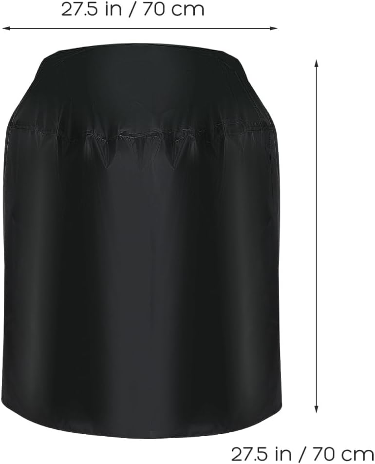 Yardwe Waterproof BBQ Grill Cover - Outdoor Barbecue Cover for Gas & Charcoal Grills - Round Fire Pit Cover - 27.55 Inch - Black - Protects from Rain, & Dirt