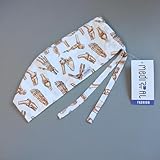 MEDIZAL FASHION - OP Haube mit Schnüren, Arzt Kostüm Zubehör Unisex, Hauben Stoff Wiederverwendbare, Krankenschwester Zubehör Baumwolle, Arzt Haube, Medizinische Kappe - Knochen