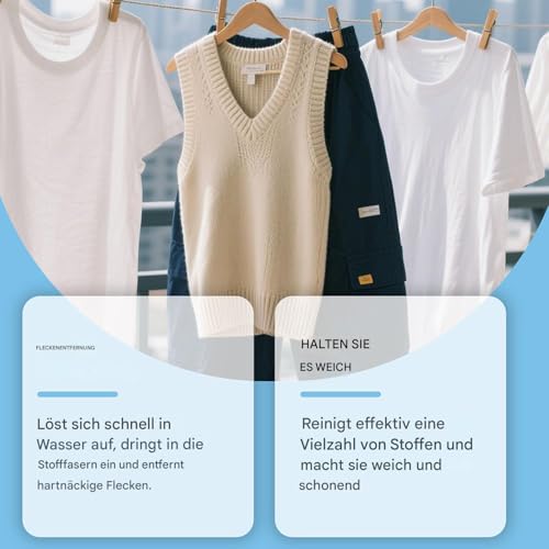 Waschblätter, Waschmittelblätter | Textil Fleckenentferner - Lang Anhaltender Duft Farbschutz & Aufheller Sanft Zur Haut Für Haushalt Haustier Hotel Camping Sport 30 Stück – Bild 5