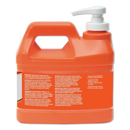 GOJO 095804 NATURAL ORANGE Pumice Hand Cleaner, Citrus, 0.5 gal Pump Bottle, 4/Carton