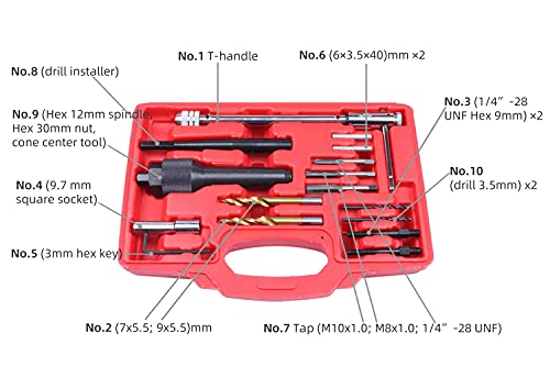 Supercrazy 16Pcs Glow Plug Removal Remover Tool Kit 8Mm 10Mm #TOP1