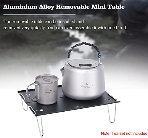 iBasingo Mini Camping Table Folding Table Outdoor Ultralight Serving Laptop Tray Table Portable Dining-table Picnic Tea Table Backpacker Table BVT01 (Black) - Image 4