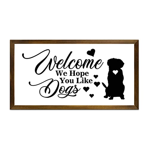 Panneau en bois Welcome pour célébrer l'amour des chiens dans votre intérieur