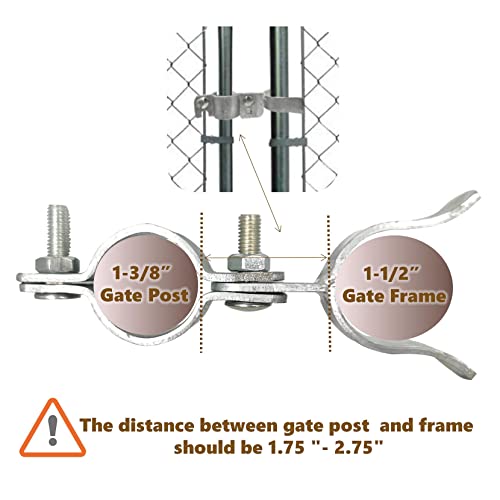 Fpz-Bd 1-3/8" X 1-3/8" Chain Link Fence Gate Latch,Wall Mount Galvanized Gate Latches For Metal Gates,Farm Gate With Padlock Hole(Included Bolts&Nuts) #TOP3