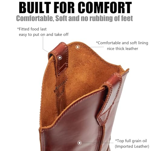 Image of SUREWAY Mens Cowboy Western Boots,Pull On Square Toe Western Work Shoes,Soft Toe Work Boots for Men,Extremely Comfortable Durable Proved,Superior Oil /Slip Resistant,Thicker Imported Leather