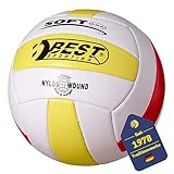 BEST SPORTING Volleyball Größe 5, Farbe weiß/gelb/rot