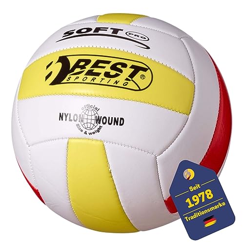 BEST SPORTING Volleyball Größe 5, Farbe weiß/gelb/rot BEST SPORTING Volleyball Größe 5, Farbe weiß/gelb/rot