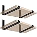 4 Pack - 7.25"L x 4"H x 1.5"W 5mm Thick Black Hook Brackets, Hook Iron Shelf Brackets, J Bracket, Metal Shelf Bracket, Industrial Shelf Bracket, Modern Shelf Bracket Shelf Supports with Screws