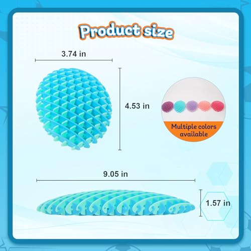 Fidget Worm Toy, 3D Printing Elastic Worm Fidget Toys for Adults Kids, Squeeze Sensory Toys for Kids with Autism, Autism Sensory Product, Stress Relief Toy Adults (Blue)