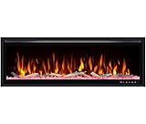 DUPI Chimenea Eléctrica 60 Nero Pro Lumina | 3 en 1 con Calefacción | Efecto Llama 3D Panorámica | 12 Colores Llama | Control Remoto | 152x43,5x15 cm (Negro, 60 Pulgadas)