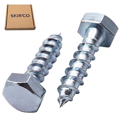 SKIR'CO (6 pcs) DIN 571 Zinc Plated Steel Hexagon Head Wood Screws M10 x 40 mm, Coach Screws, Hex Screw, Lag Bolts - Image 2