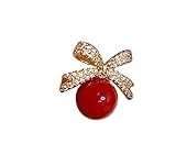 Pendientes de botón con lazo perlas y diamantes imitación brillantes, joyería ligera for mujer Para Mujeres, Madres, Novias, Madres(Red)