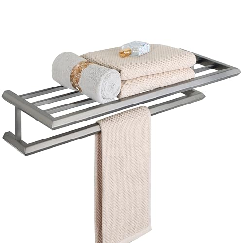 Mooche Towel Rail Wall Mounted, Bathroom Towel Shelf, 60CM Grey Towel Rack