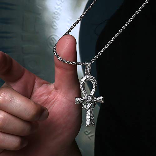 KRKC & CO - Ciondolo a Forma di Croce, con Catena