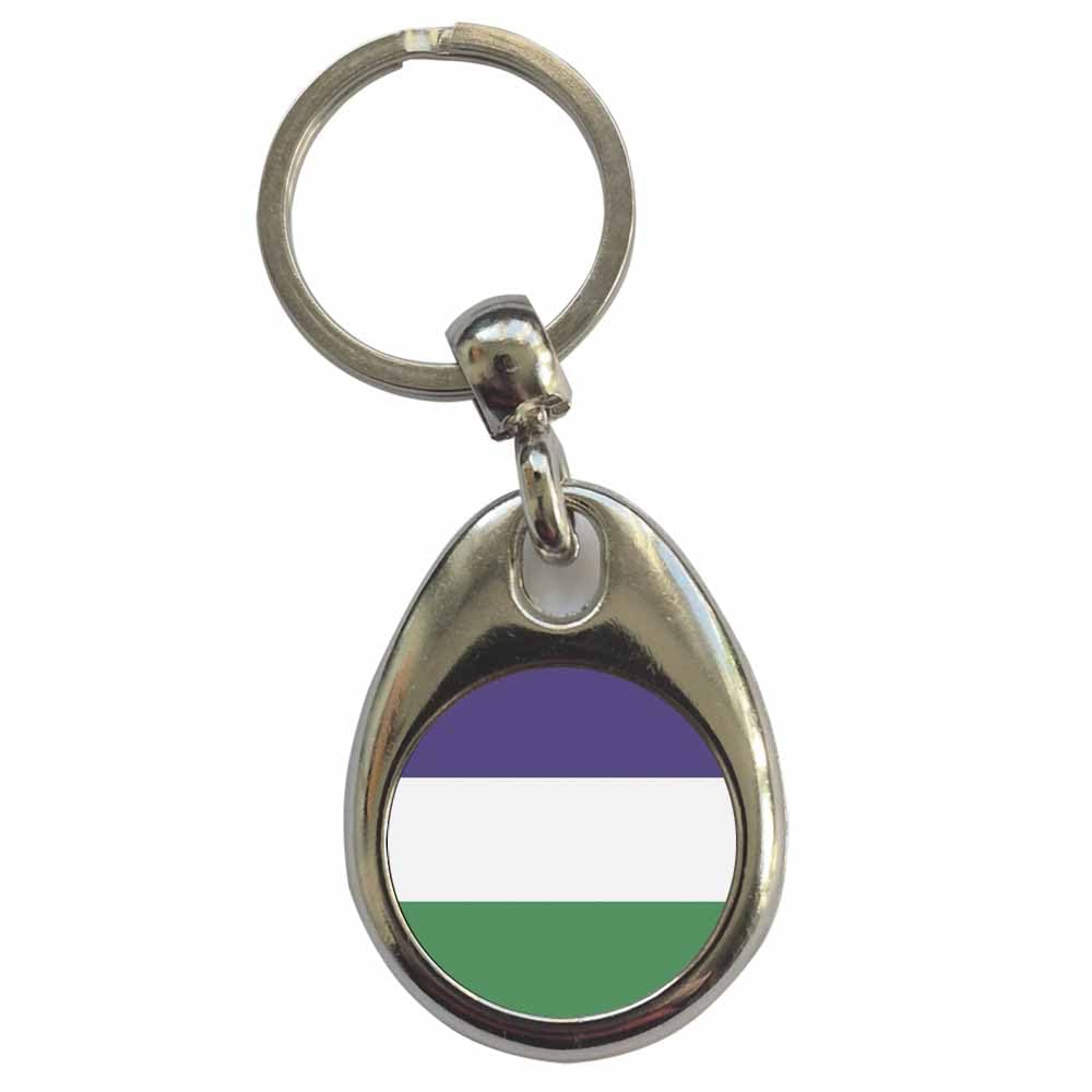 Ozorath Suffragette Feminist Protest Flag Keyring Keychain with Split Ring Attachment and Metal Key Fob