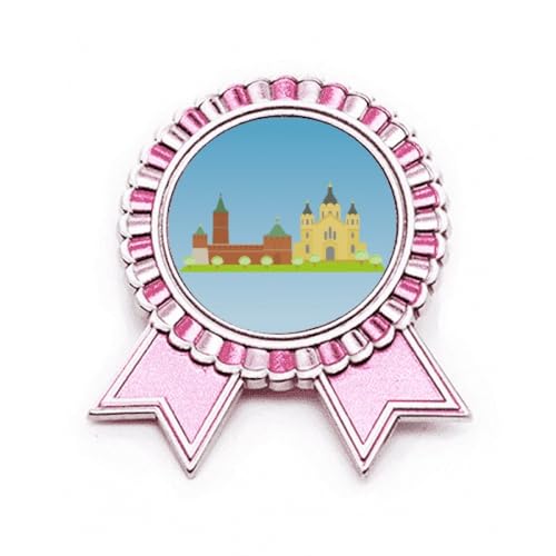 Broche Nizhny Novgorod Russie en métal : badge rose M pour costume et veste