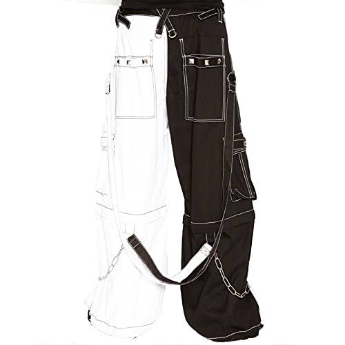 Gothic Bondage Men’s Pant Alternative Punk Rock White Emo Trouser Pant Shorts (4X, 4X)3