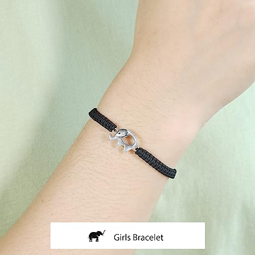 J.Endéar Elephant Bracelet for Women Bracelet 925 Sterling Silver, Original Handmade Bracelet String Adjustable Good Luck Amulet Gift4