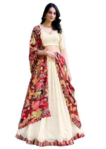 Lehenga Vichitra soie broderie paillettes ensemble sari de cérémonie