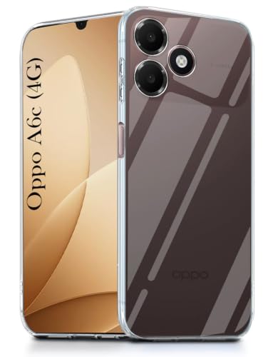 Image of Jkobi Silicone Back Cover Case for Oppo A6c 4G (Clear Shockproof Case with Camera Protection | Soft and Flexible | Transparent)