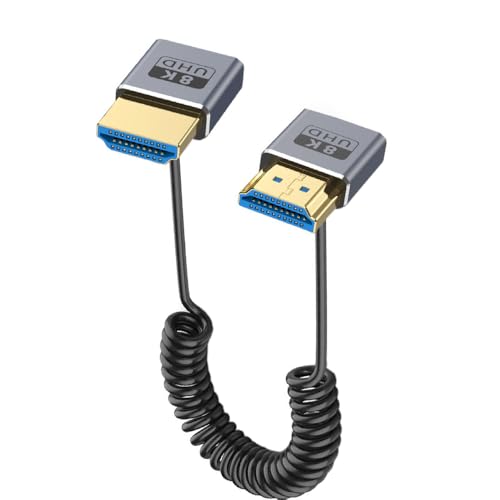 Câble HDMI spiralé 8K évite les nœuds et câbles tendus