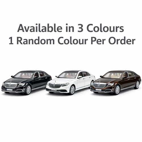 Image of Mercedes Maybach S-Class 1:24 Scale Die Cast Metal Car - Pull Back Luxury Limousine with Openable Doors, Hood & Trunk, Lights & Sound, Collectible Showpiece for Kids 6+ & Car Enthusiasts