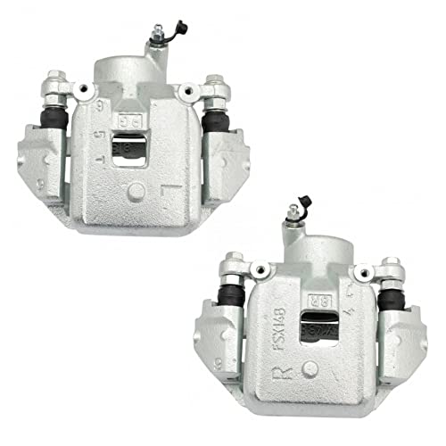Image of TRQ Rear Driver and Passenger Side Brake Caliper Set Caliper Brackets Hardware Compatible with 98-07 Lexus LX470 98-07 Toyota Land Cruiser