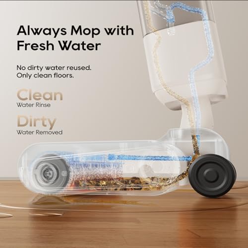 Image of dreame FloorX 110 Plus Wet Dry Mop, Cordless Wet Dry Cleaner, Eletric Mop | Cordless Wet Dry Cleaner, 600RPM Scrubbing, 149F Hot Air Drying, Dual-Tank System, 180 Lie-Flat Design for Hardfloor