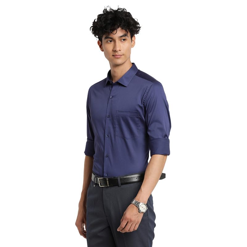 Image of Turtle Men Cotton Solid Slim Fit Ceremonial Shirts
