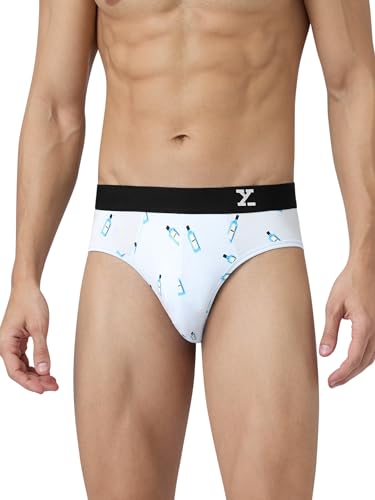 Image of XYXX Men's Surf Super Combed Cotton Regular Fit Printed Antibacterial Briefs with No Marks Waistband