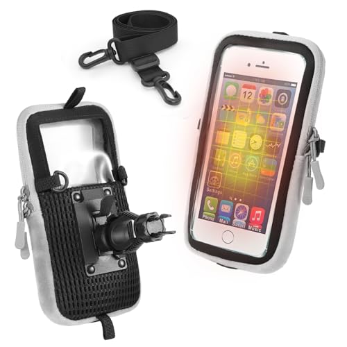 SenMore Housse Thermique pour Téléphone avec Support pour vélo, pour Les très Basses températures, Aide a Economiser la Batterie, Protection pour iPhone, Samsung, Huawei, Xiaomi Smartphone etc.