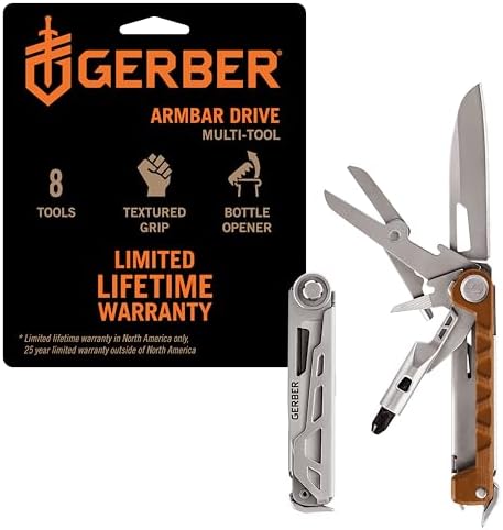 Gerber Gear Armbar Drive EDC Multitool 8-in-1 Pocket Knife with P...