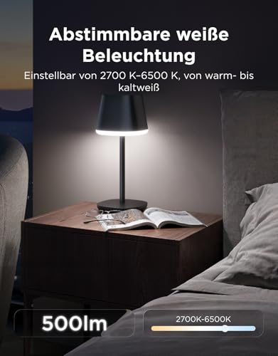 Govee Tischlampe Kabellos Akku, RGBICWW Tischleuchte Kompatibel mit Matter – Ansicht 4