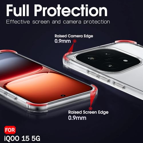 Image of TheGiftKart Shockproof Ultra-Hybrid Back Cover Case for iQOO 15 5G Compatible with MagSafe | 360 Protection | Crystal Clear Hard Back Cover Case for iQOO 15 5G (PC & TPU, Transparent Bumper)