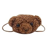 AIBEARTY Cute Plush Bear Coin Purse Crossbody Bag Mini Stuffed Animal Shoulder Messenger Bags for Kids Little Girls