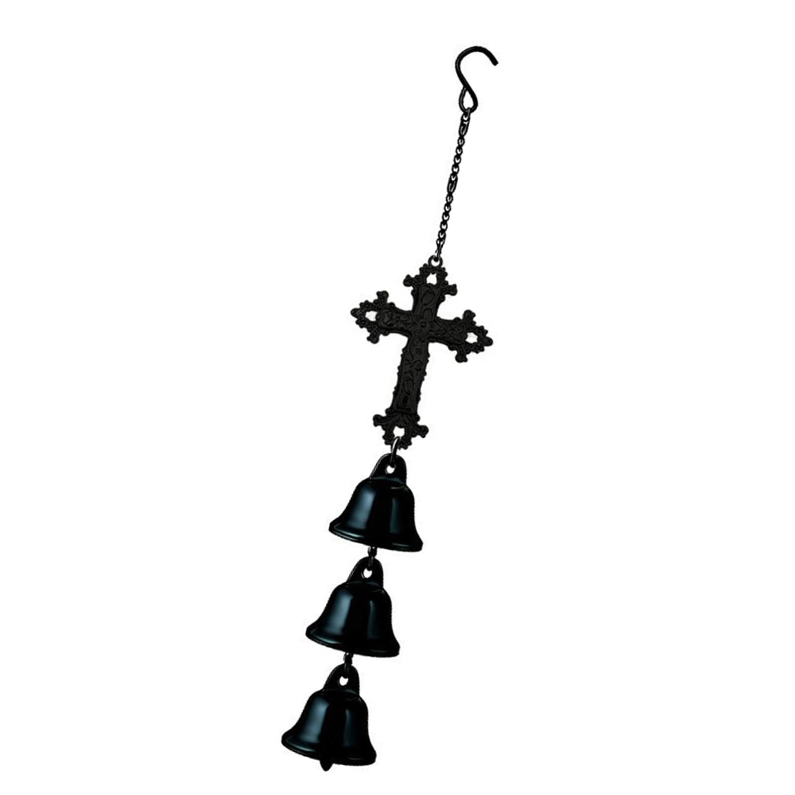 Zxfdsfdbnm Gothics Styles Spiders Web Wind Chimes with Bells for Halloween Decorations and Dark Themed Parties Black Metal Wind Chimes Halloween