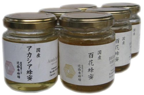 近藤養蜂場 国産アカシア蜂蜜 140g×3個 & 国産百花蜂蜜 140g×3個セット
