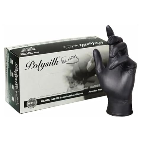Shamrock Latex Examination Gloves 18014 - Black Disposable Latex-Free, Cooking, Food Handling, XL Size Cover