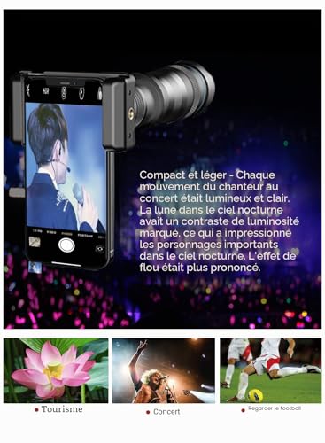 Téléobjectif 36X Apexel pour smartphone avec trépied stable