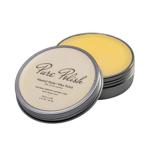 Pure Polish Premium Natural Neutral Clear Shoe Paste Wax Polish - 2 oz