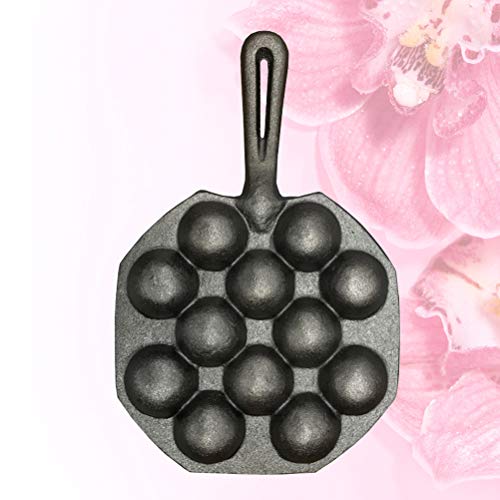 Panela de takoyaki Cabilock com 12 moldes de ferro fundido para takoyaki frigideira polvo japonês mo