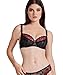 Produktbild Aubade Damen A Fleur de TOI Comfort Vollschalen Geformter BH, Schwarz (Rouge Prodigieux), 85B